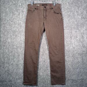 Alberto Brown 5 Pocket Pants Mens 34X34 (34X33) Stone Modern Fit Broken Twill